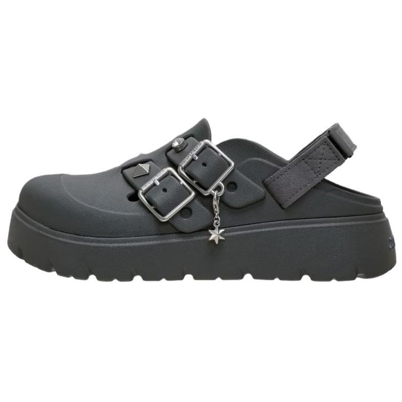 Crocs Лоферы-тапочки Панк Блестящие Женские Тапочки Карбон 214212-0YK