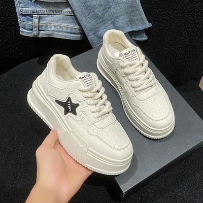 Туфли на платформе Star White Shoes Womens Autumn New Ins Trendy Fashion Universal Student Board Shoes