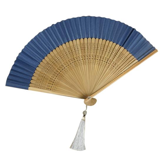Folding Fan with Tassel Hollow Out Faux Silk Bamboo Stronge Hinge Chinese Vintage Style Photo Prop Party Decoration Supply Classical Dance Prop