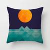 Colorful geometric landscape pillowcase sun and moon mountain pattern cushion modern art style sofa decoration pillow