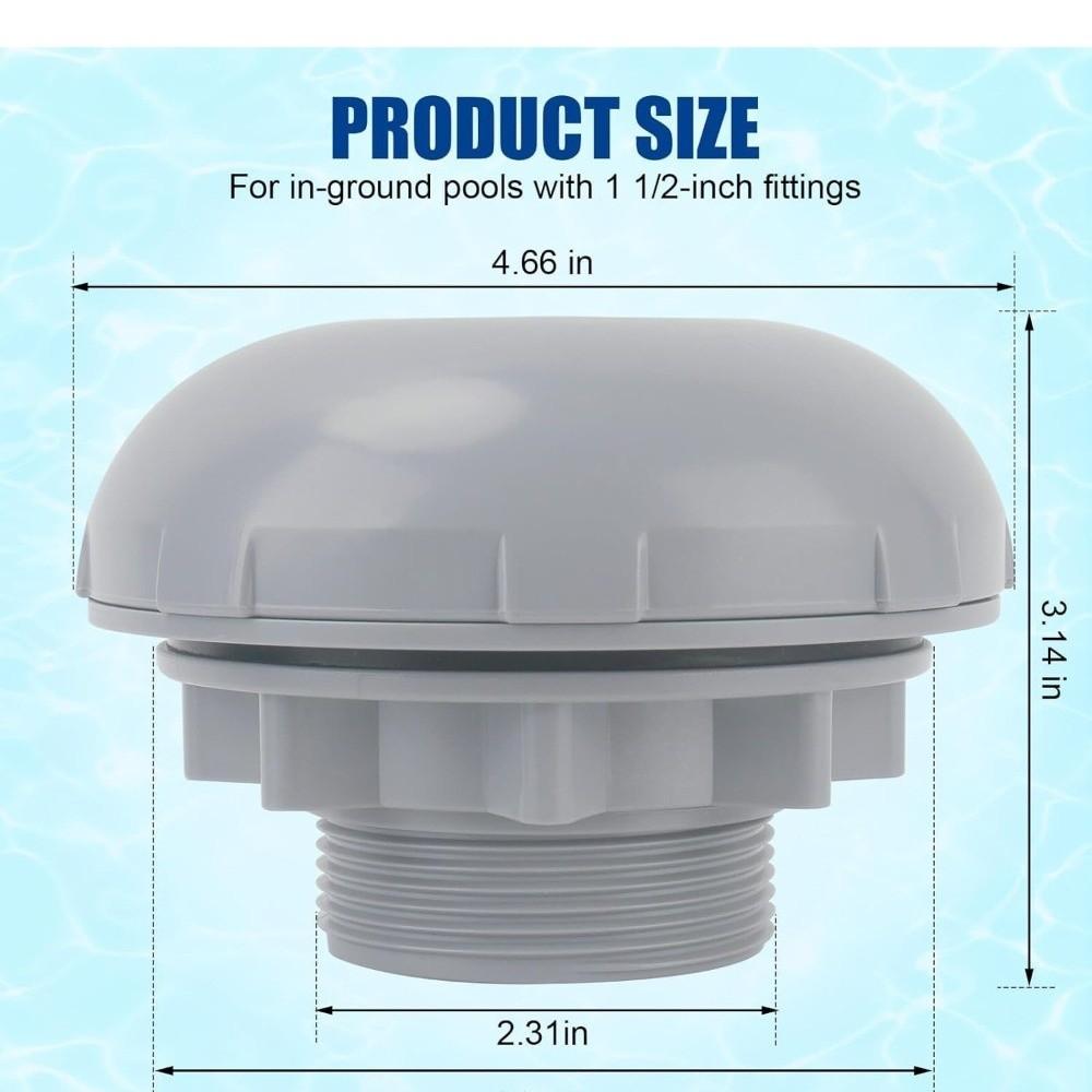 With Rubber Gasket Pool Drain Fitting Grey Plastic Pool Drain Plug Dome Cover Replacement Parts