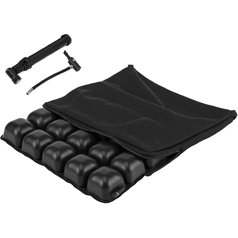 Air Inflatable Wheelchair Cushion, Pressure Relief Seat Cushion for Tailbone and Sciatica Pain, Portable Air Seat Pad with Pump- for Car, Office and
