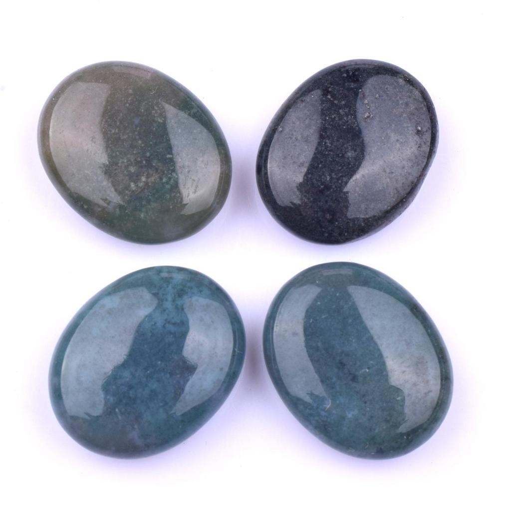 Натуральный кристаллический тальковый камень 20 мм, овальный массажный камень – набор из шести штук