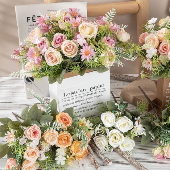 Красивый Искусственный Букет Многослойными Лепестками Красочные Декоративные