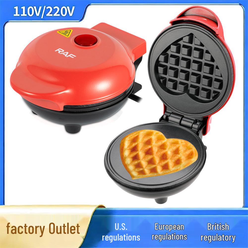 Heart-Shaped Mini Electric Waffle Maker for Home Use