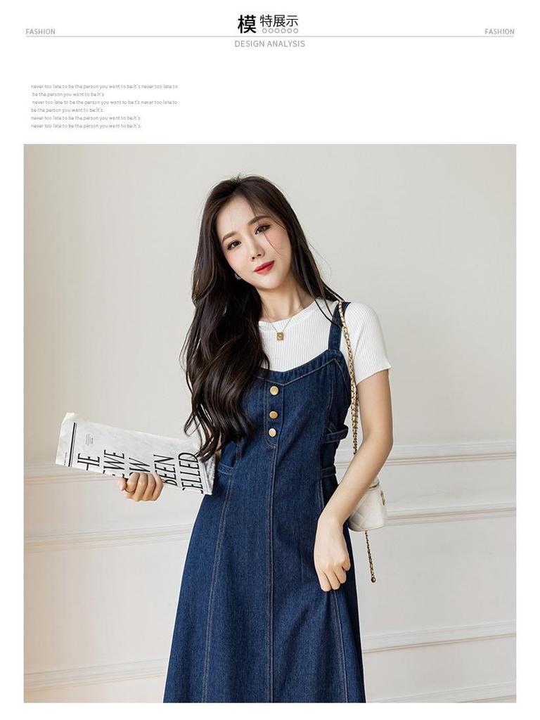 Женское джинсовое платье-сарафан в стиле Хепберн большого размера