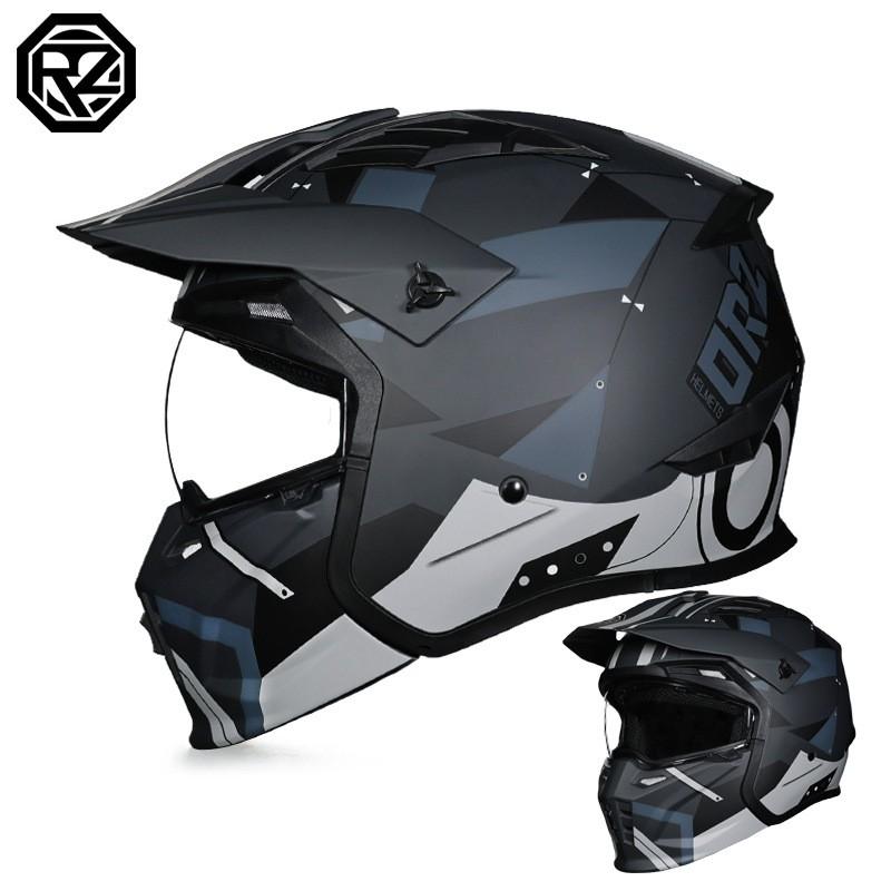 Vintage Style Motorcycle Helmet Men Women Full Face Half ABS Material Use Street Bike Riding Safety Gear