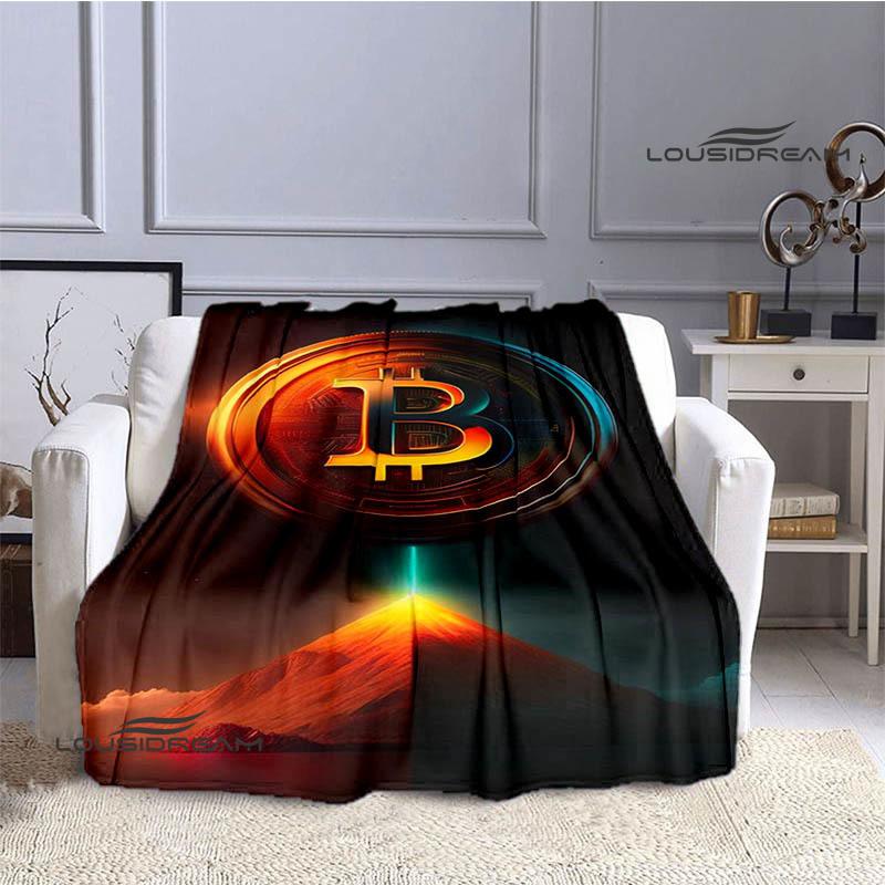 Bitcoin Fashion Printed Blanket Kids Warm Blanket Flannel Soft Cozy Blanket Sofa Bed Blanket Travel Blanket Birthday Gift