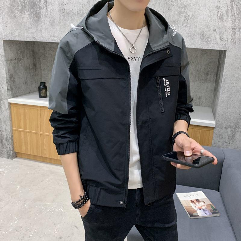 Куртка мужская весна, осень и зима новинка тренд с капюшоном повседневная универсальная свободная куртка верхняя одежда