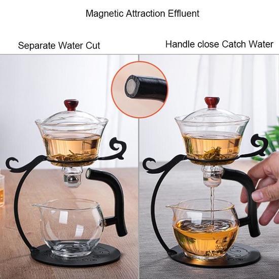 Креативный японский автоматический полуавтоматический стеклянный чайник с магнитной присоской, заварочный чайник