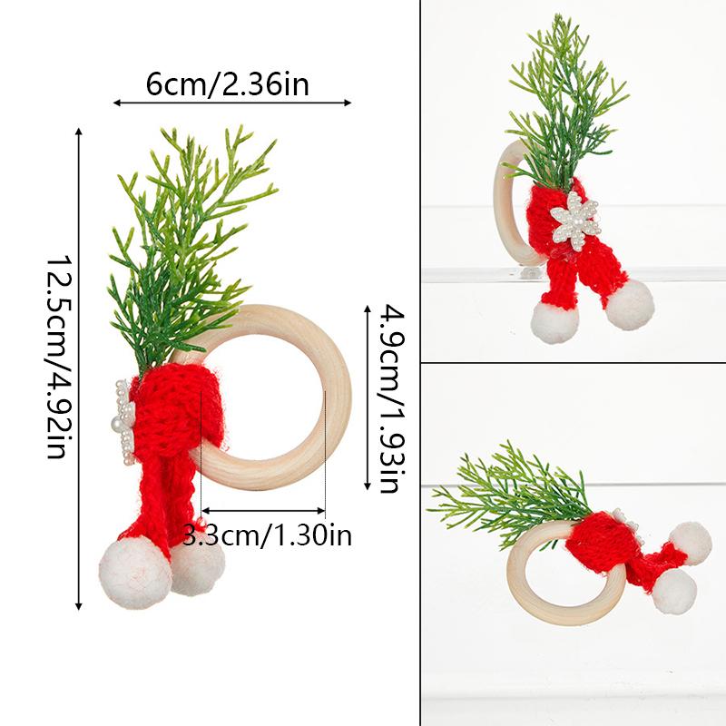 Кольцо для салфеток, 1 шт., мини-шарф, рождественские украшения, красная шляпа, кнопка для салфеток, украшение для бутылки вина, кольцо