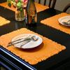 1/4/6PCS Square Placemats Shaped Faux Leather Table Mats Pad Kitchen Accessories Outdoor Indoor Christmas Place Mats Pad Orange