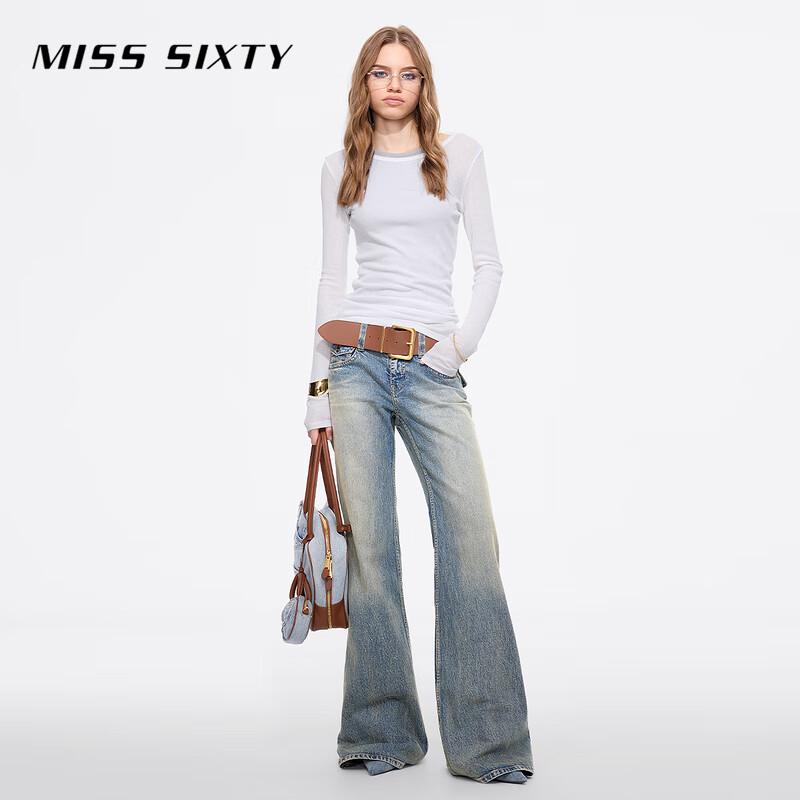 Miss Sixty Весна 2025 Приталенная двухслойная футболка с длинным рукавом