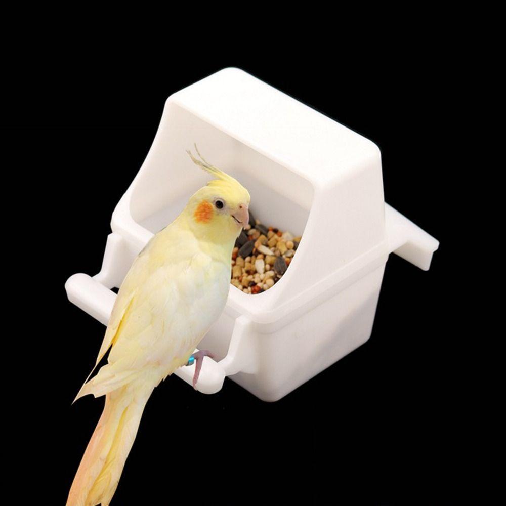 Lovebirds Cockatiel Plastic Parrot Hanging Drinking Bowl Feeding Cup Bird Feeder Food Dispenser