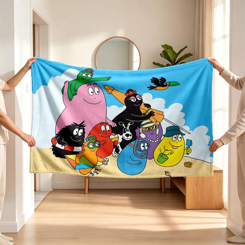 Barbapapa (1) Flannel blanket a soft accent for the bedroom and living room and a cozy home gift