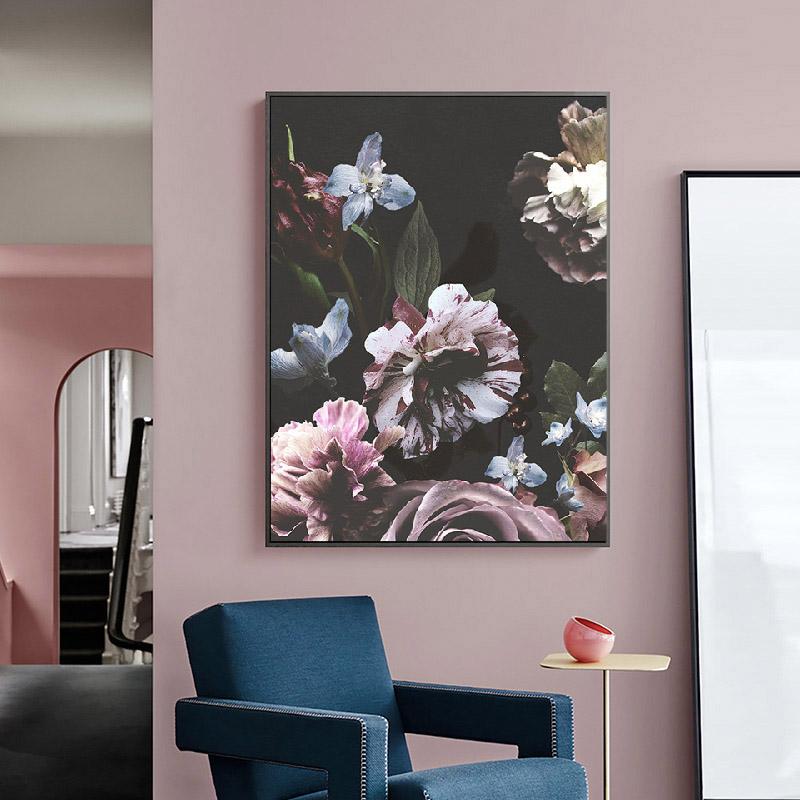 Исламская каллиграфия с цветочным принтом, мусульманский аятул Курси, цветущий холст, картина, настенная живопись, принты, картина, постер, гостиная, домашний декор