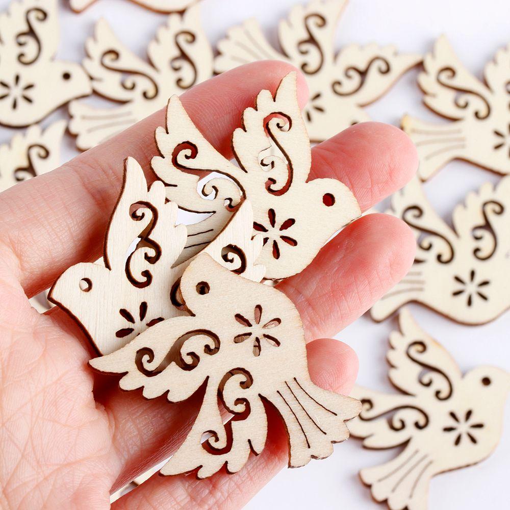 Arts Card Making Bird Decorative Peace Pigeon Wooden Natural Wood Embellishment Scrapbooking