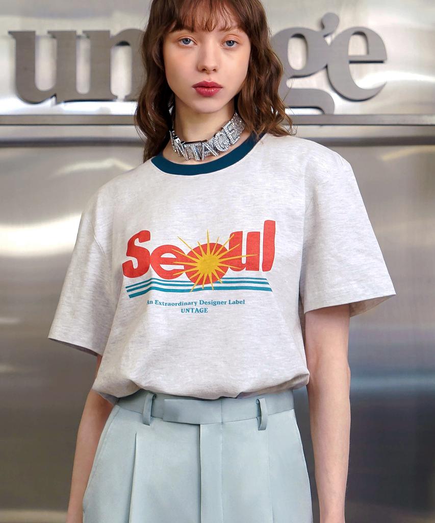 UNTAGE Seoul Print Ringer T-Shirt (Unisex)_Utt-St11