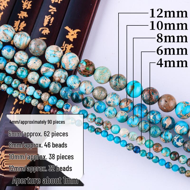 Hulan Emperor Stone Round Bead Necklace: Handmade Loose Beads for Jewelry, Bracelet, and DIY Crystal Beading Accessories.