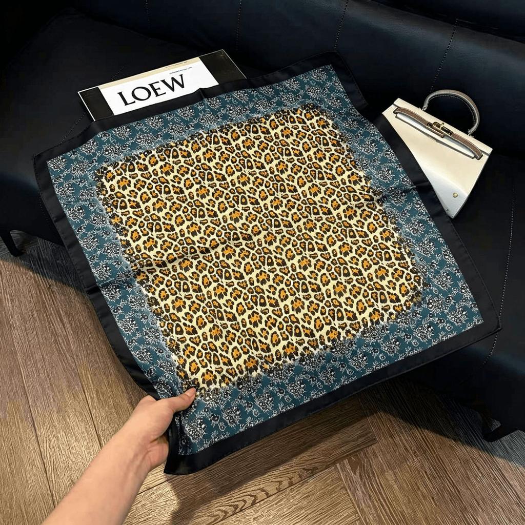 Silk scarf small square scarf feeling headband tied hair spring summer autumn feeling trend versatile fashion tied bag scarf scarf