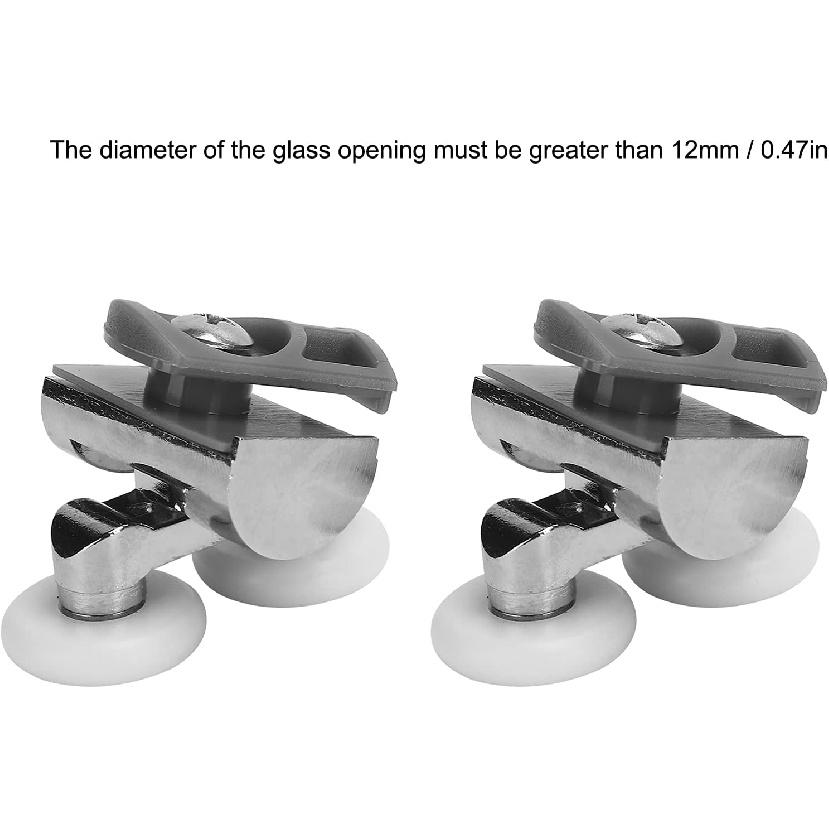 23 мм ролики для душевой двери премиум-класса, подвесной шкив с гладкими нейлоновыми колесами, подходит для стекла толщиной 4-8 мм, прочная конструкция из нержавеющей стали