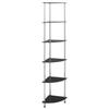 6-tier Shelf Black 30x30x160 Cm Tempered Glass