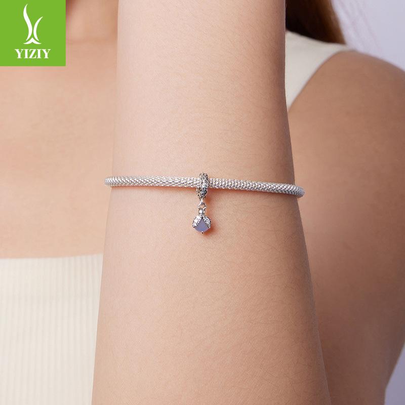 Luminous Stone Firefly Diy Pendant Accessories, Mori S925 Sterling Silver Luminous Insect Beads.