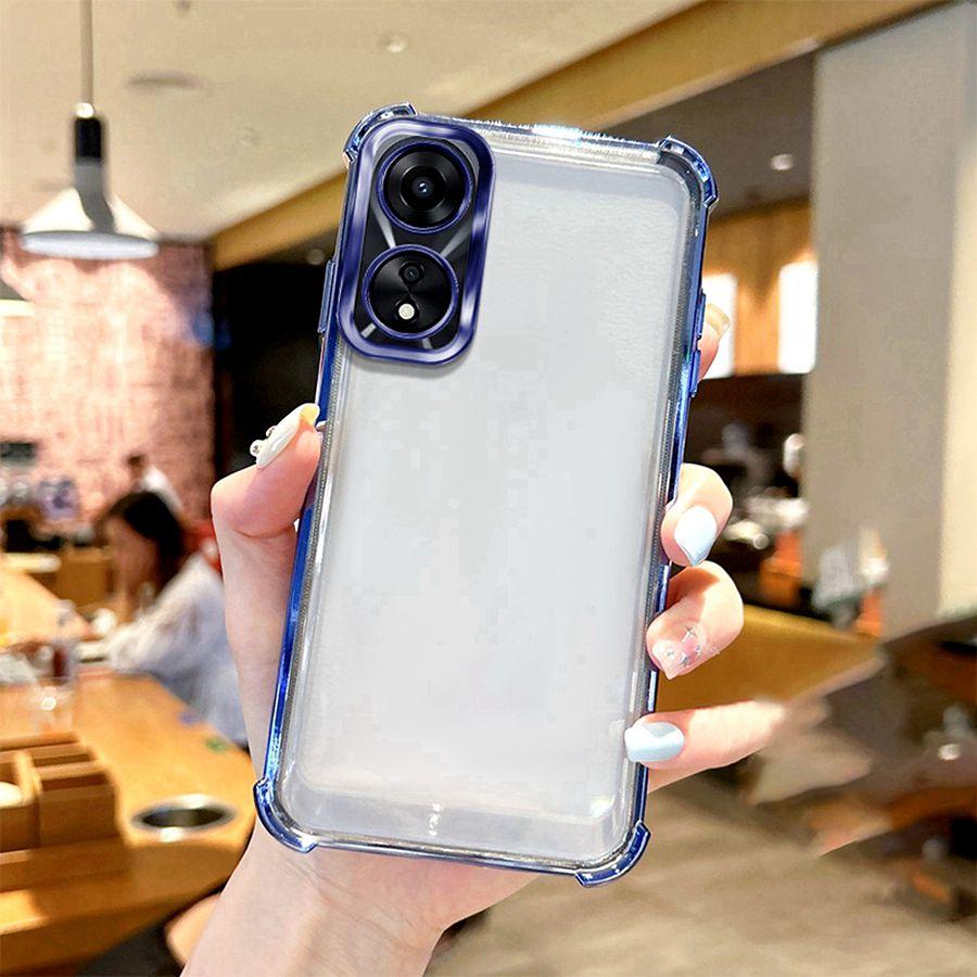 Ударопрочный чехол-футляр для линз с подушкой безопасности для Realme C71 C35 C53 C51 C61 C63 OPPO A98 5G A79 A38 A18 A53 A76 A96 A5 A16 Reno 13 14 Силиконовый задний чехол с покрытием Прозрачная крышка