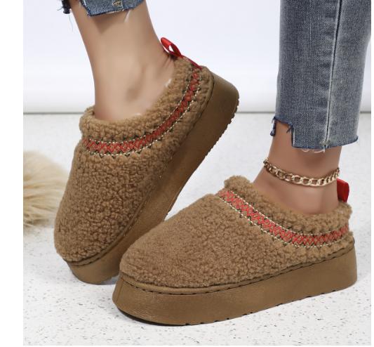 Женские теплые меховые ботильоны женские тапочки на платформе плюшевые шлепанцы зимняя хлопковая обувь для женщин фирменный дизайн снежные ботинки новые