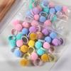 20Pcs Girls Colorful Plush Ball Elastic Hair Bands Kids Hair Ropes Ties Ponytail Rubber Bands Headwear Hair Accessories Gift