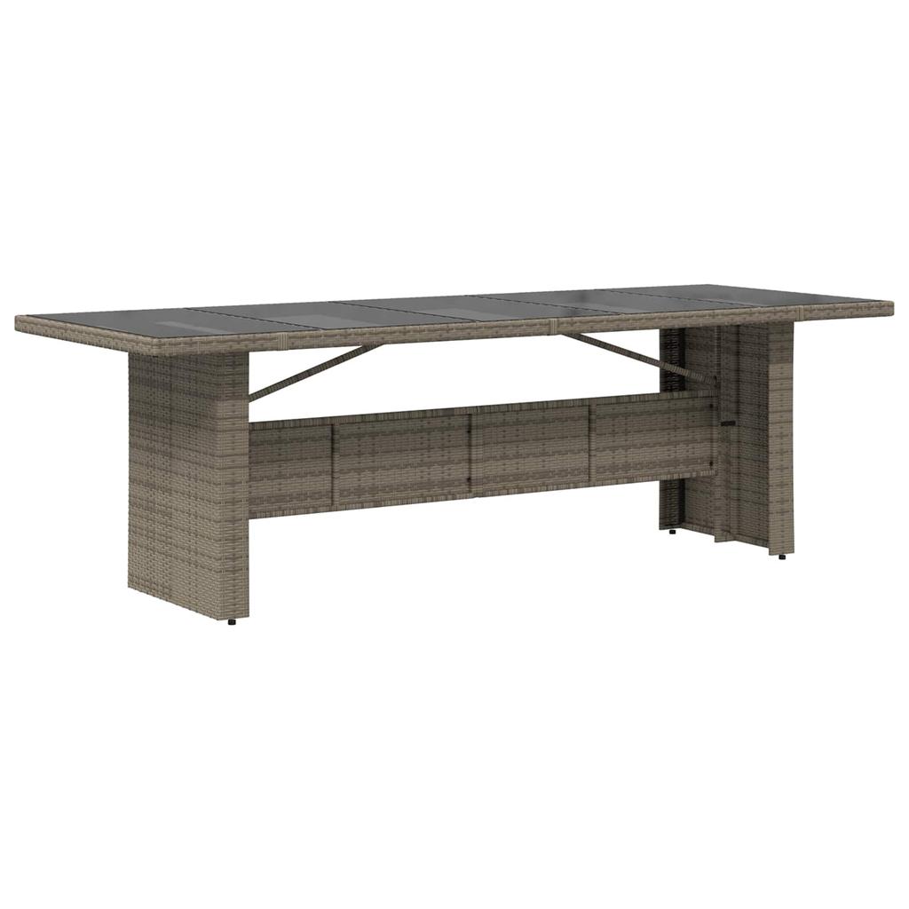 Outdoor Dining Set 9 pcs Grey Poly Rattan