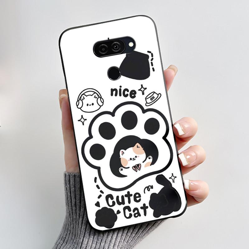 Casing For LG K40S K50S Soft Case LM-X430 LM-X540 Aesthetic Fashion Cute Cat Cartoon Phone Back Cover Shockproof Silicone Bumper