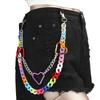 Double Layer Heart Waist Chain Rainbow Cross Pants Chain Resin Star Belt Chain  Trousers
