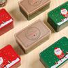Christmas Square Tinplate Can Candy Box Gift Storage Box Biscuit Can Metal Can Home Storage Box Xmas Candy Cans Kids Gift