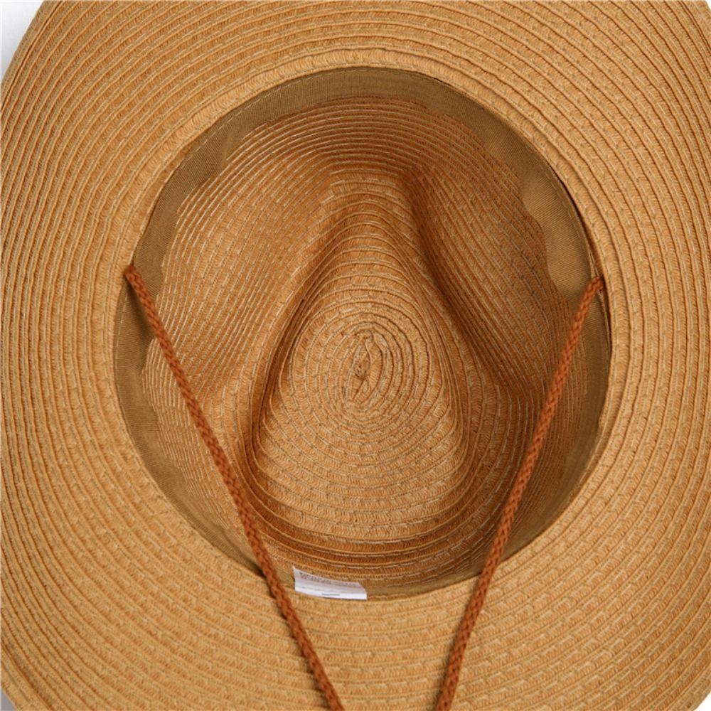 Летняя соломенная шляпа-козырек Складная кепка для защиты от солнца Модная шляпа западного ковбоя Отпуск