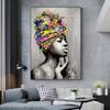Abstract Graffiti African Girl Canvas Paintings Modern Women Wall Art Pictures for Living Room Decoration Posters and Prints