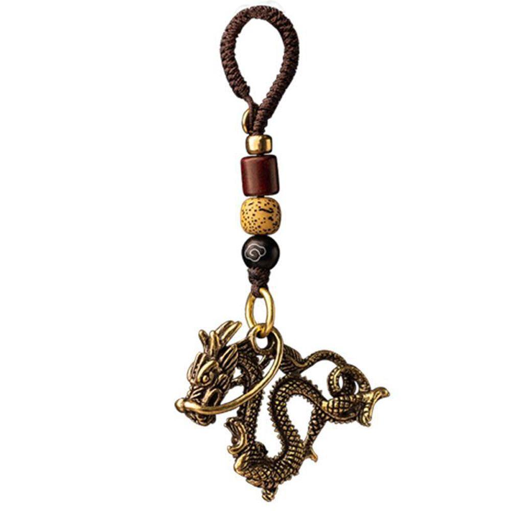 Подвесной брелок для ключей, медный брелок в виде зверя и дракона, брелок Кирин, 12 знаков зодиака, брелок для автомобиля, брелок для ключей