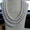 Triple Strands 9-10mm Natural South Seas White Pearl Necklace 18-22inch