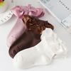 Knitted Warm Socks For Girl Satin Lace Bow Kids Socks Princess Girls Cotton Soft Sock