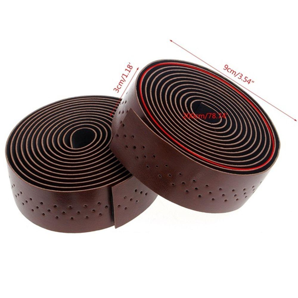 Anti-slip 1 Pair Road Bike Bar Plug Bike Protective Leather Wrap Handlebar Tape Bicycle Grips