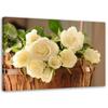 Canvas Print White Roses Flowers Nature