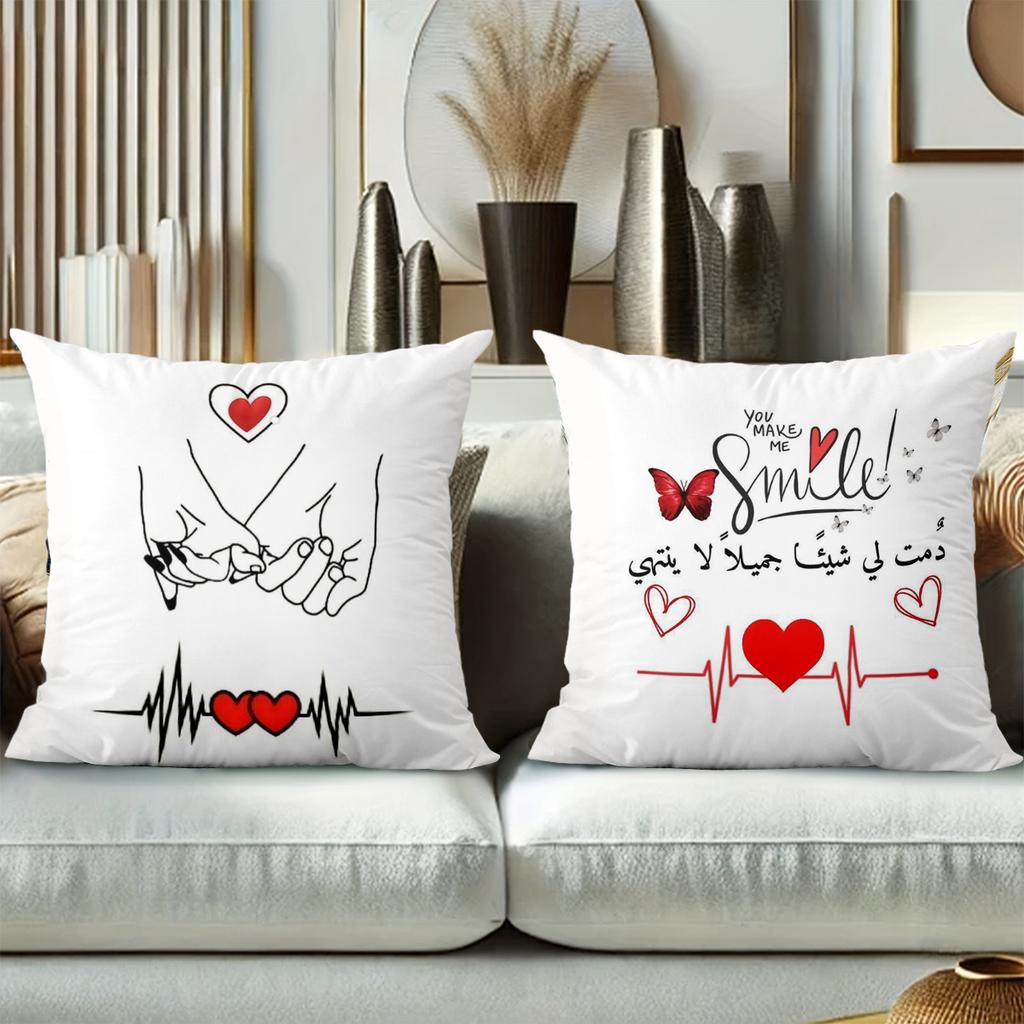 Hands Heart Love Design Throw Pillow Cushions Polyester pillowcase, sofa decorative cushion cov Headboard Pillow