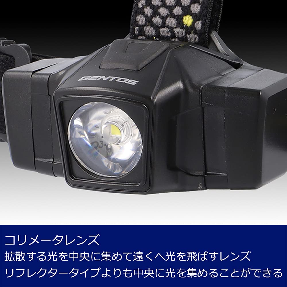 GENTOS LED AA Батарея 90 для пешего туризма и рыбалки GD-102D Налобный фонарь, Компактный, Работающий, Люмены,