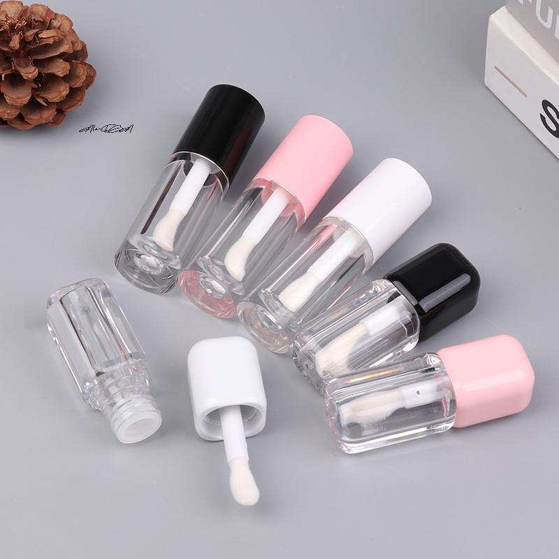 6ML Transparent Empty Lip Gloss Tubes with Big Brush Plastic Lip Balm Mini Sample Cosmetic Container for Lipstick Samples