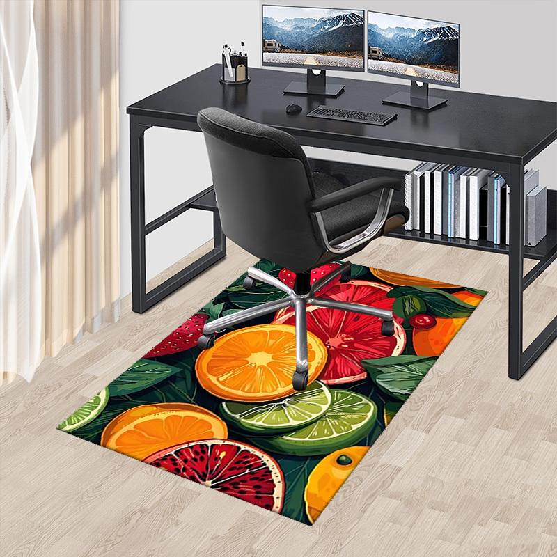 1pc Festive Fruit Slices Chair Mat - Office Desk Pad with Non-Slip Backing, Perfect for Home Decor and Gaming Room, Suitable for All Seasons.P021