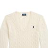 Polo Ralph Lauren Ss22 Solid Color Logo Embroidered V-Neck Long Sleeve Wool Sweater Women Sweater White WMPOSWENC020427-100
