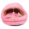 Кошачий домик ультра мягкий съемный моющийся милый мягкий капюшон с ушками для кошек кровать-пещера для дома розовый