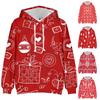 Свитер с капюшоном с рождественским принтом и длинными рукавами для мужчин и женщин весной и осенью