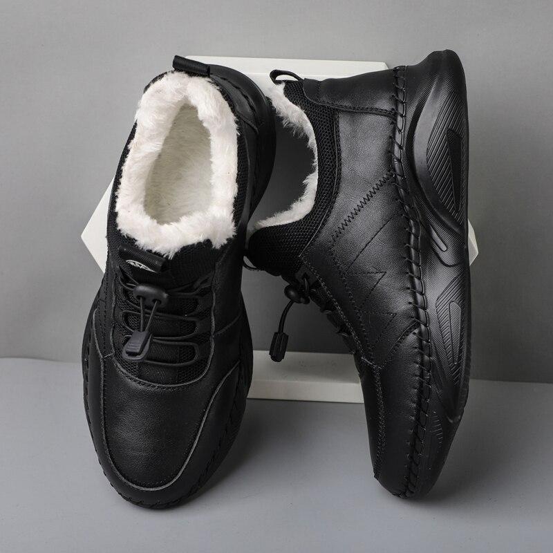 Мужская кожаная повседневная обувь, легкие осенне-зимние уличные кроссовки из натуральной кожи высокого качества, мужские прогулочные ботинки, мужская обувь
