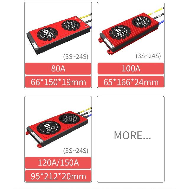 Daly Lithium LiFePO4 BMS 3S~24S Split Port 12V 24V 36V 48V 60V 72V 15A 20A 30A 40A 50A 60A Separate Port 21700 18650 Balance BMS
